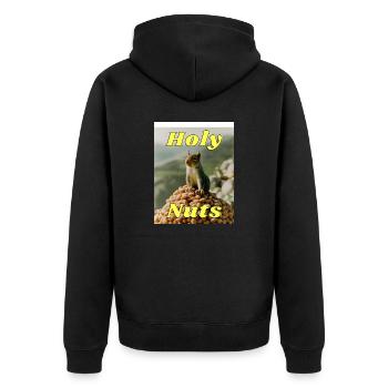 Holy Nuts - Unisex Premium Organic Zip Hoodie - black - Back - Nico (187cm)