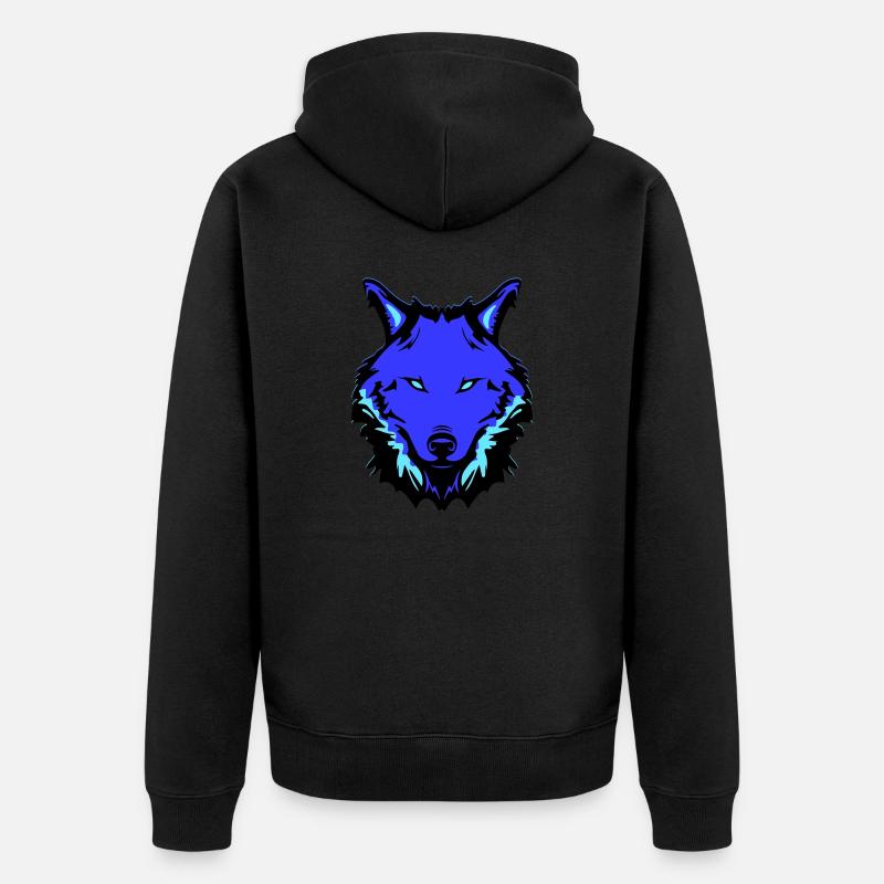 loup - Veste à capuche bio Premium Unisexe - noir