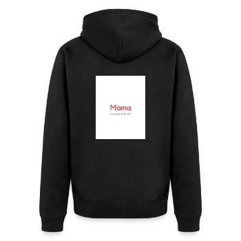 Mama ist die beste - Unisex Premium Bio Zip Hoodie - Schwarz - Hinten - Nico (187cm)