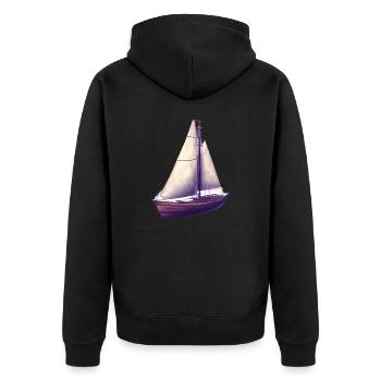 Sailing Sailing Ship Sailboat Sailing Sailing Sailor - Unisex Premium Organic Zip Hoodie - black - Back - Nico (187cm)