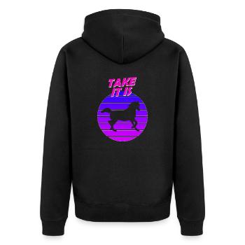 Cheval islandais Islandais Take It Is Motif Joli T-shirt - Veste à capuche bio Premium Unisexe - noir - Dos - Nico (187cm)