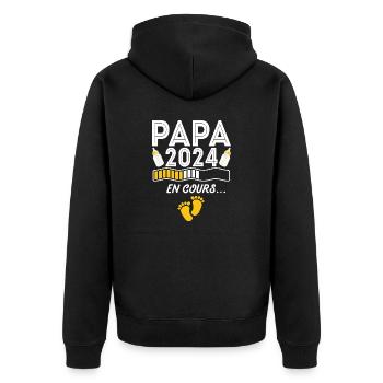 Nouveau Nouvelle Naissance Future Papa 2024 - Veste à capuche bio Premium Unisexe - noir - Dos - Nico (187cm)
