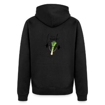 Team Lauch - Unisex Premium Bio Zip Hoodie - Schwarz - Hinten - Nico (187cm)