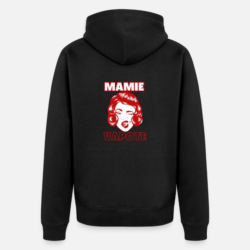 MAMIE VAPOTE ! - Veste à capuche bio Premium Unisexe - noir