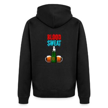 Blood Sweat and BEERS - Unisex Premium Organic Zip Hoodie - black - Back - Nico (187cm)