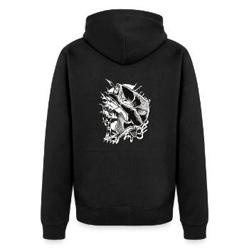 Wassersport - Unisex Premium Bio Zip Hoodie - Schwarz - Hinten - Nico (187cm)