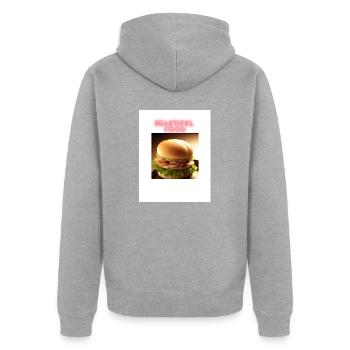 Belle nourriture - Veste à capuche bio Premium Unisexe - gris chiné - Dos - Nico (187cm)