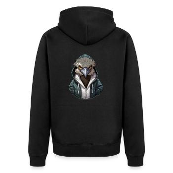 Cool Emu en vêtements décontractés - Veste à capuche bio Premium Unisexe - noir - Dos - Nico (187cm)