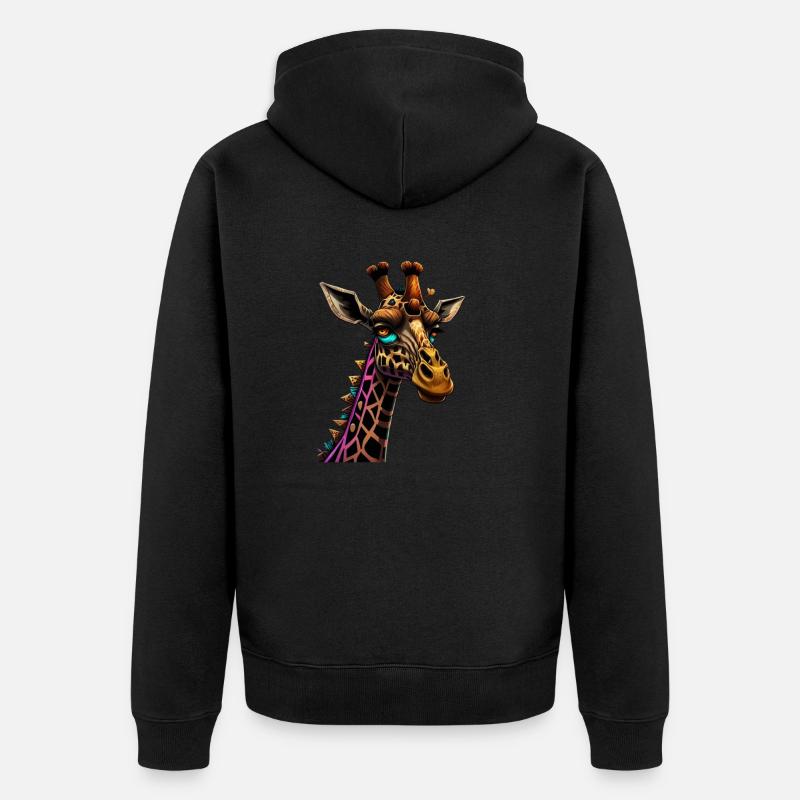 Graffiti Girafe - Veste à capuche bio Premium Unisexe - noir