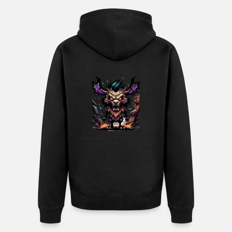 Monstre graffiti - Veste à capuche bio Premium Unisexe - noir