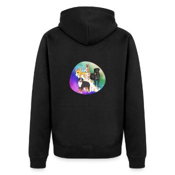 Dogs - Unisex Premium Organic Zip Hoodie - black - Back - Nico (187cm)