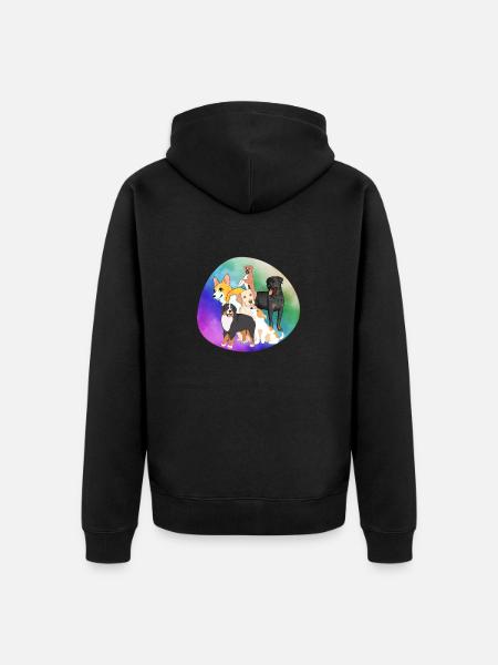 Dogs - Unisex Premium Organic Zip Hoodie - black