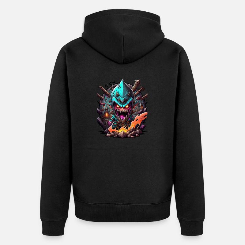 Monstre graffiti - Veste à capuche bio Premium Unisexe - noir