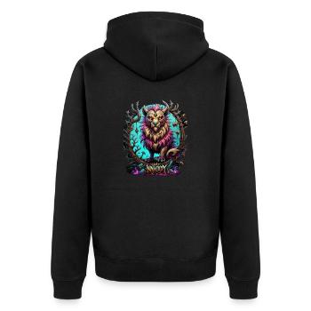 Graffiti Monster - Unisex Premium Bio Zip Hoodie - Schwarz - Hinten - Nico (187cm)