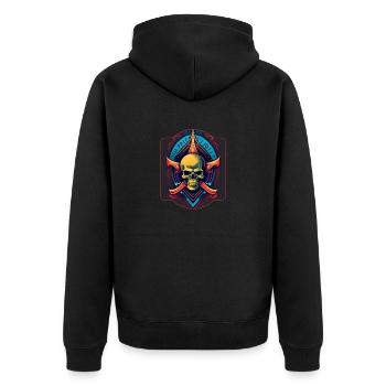Rock 'N' Death - Unisex Premium Bio Zip Hoodie - Schwarz - Hinten - Nico (187cm)