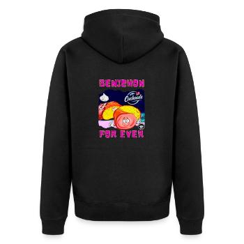 Bénichon For Ever by Ça Glâne Pour Moi - Unisex Premium Organic Zip Hoodie - black - Back - Nico (187cm)