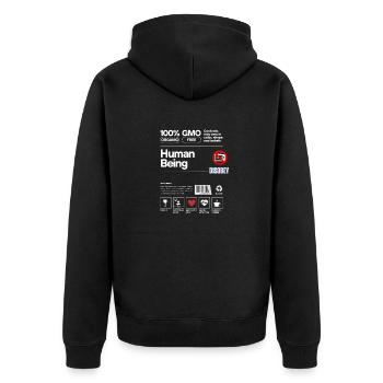 BE HUMAN 100% ESSERE UMANI - Unisex Premium Organic Zip Hoodie - black - Back - Nico (187cm)