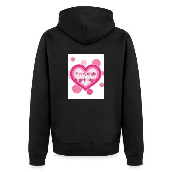Every night is girls night! - Unisex Premium Bio Zip Hoodie - Schwarz - Hinten - Nico (187cm)