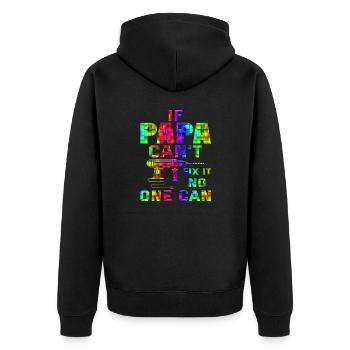 Opa, Oma, Opa, Oma, Papa, Mama, - Unisex Premium Bio Zip Hoodie - Schwarz - Hinten - Nico (187cm)