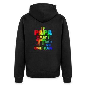 Opa, Oma, Opa, Oma, Papa, Mama, - Unisex Premium Bio Zip Hoodie - Schwarz - Hinten - Nico (187cm)