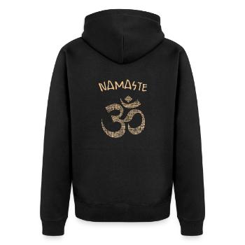 Yoga Namaste - Unisex Premium Bio Zip Hoodie - Schwarz - Hinten - Nico (187cm)
