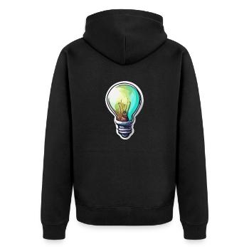 Bulb / Bulb / Brightness / Light - Unisex Premium Organic Zip Hoodie - black - Back - Nico (187cm)