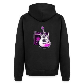 Rock n roll / Guitare / Musique / Instrument - Veste à capuche bio Premium Unisexe - noir - Dos - Nico (187cm)