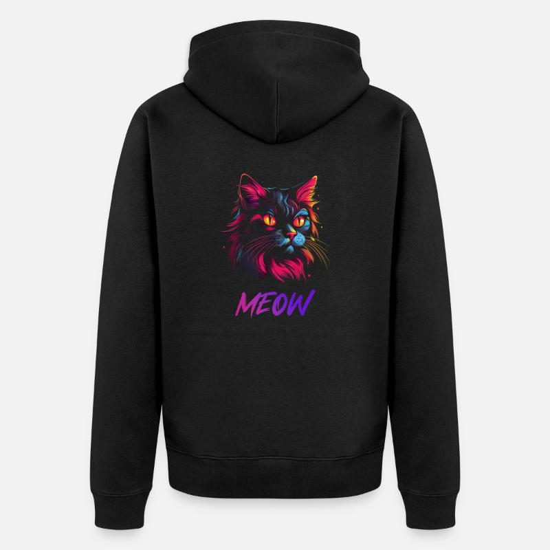 Logo de Miaou des chats - Veste à capuche bio Premium Unisexe - noir