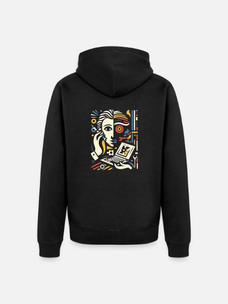 Cooles Techniker Kunst Geschenk - Unisex Premium Bio Zip Hoodie - Schwarz