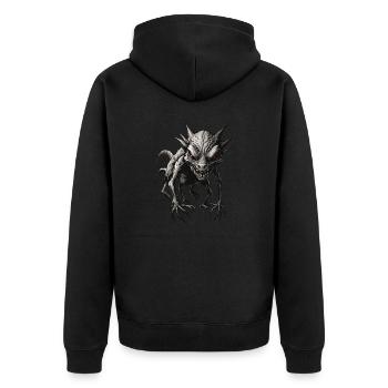 Chupacabra / Sucking Creature / Monster /Spain - Unisex Premium Organic Zip Hoodie - black - Back - Nico (187cm)