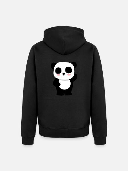 Panda - Unisex Premium Organic Zip Hoodie - black