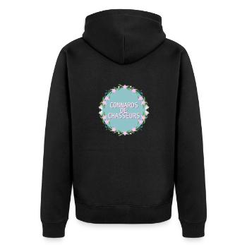 Hunters' Sh*t - Unisex Premium Organic Zip Hoodie - black - Back - Nico (187cm)