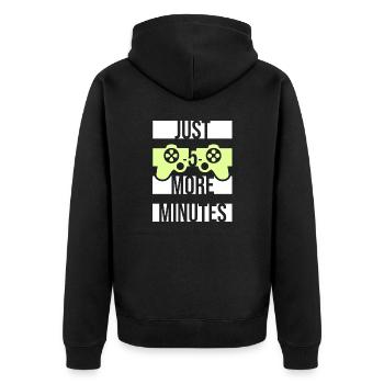Lustiger Gamer Nur noch fünf Minuten 5 Videospiele - Unisex Premium Bio Zip Hoodie - Schwarz - Hinten - Nico (187cm)