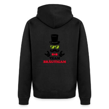 Team Groom - Unisex Premium Organic Zip Hoodie - black - Back - Nico (187cm)
