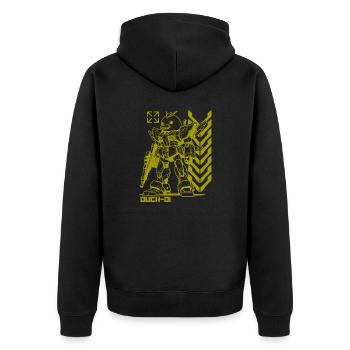 GUNDAM | DUCK 01 - Unisex Premium Organic Zip Hoodie - black - Back - Nico (187cm)