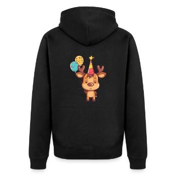 orignal anniversaire bande dessinée mignon - Veste à capuche bio Premium Unisexe - noir - Dos - Nico (187cm)