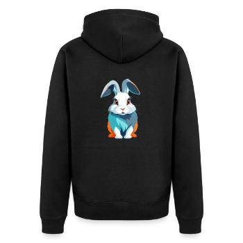 Kaninchen Vektor Kunst mit lebendigen Farben Illustration - Unisex Premium Bio Zip Hoodie - Schwarz - Hinten - Nico (187cm)