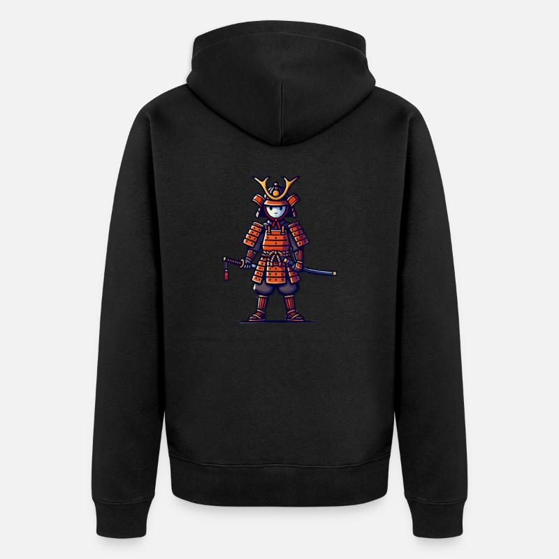 Samurai Comic - Unisex Premium Bio Zip Hoodie - Schwarz