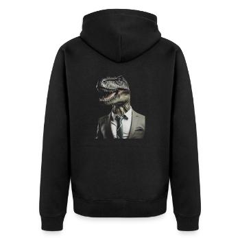 Business Animals - Dinosaurs in Suits - Unisex Premium Organic Zip Hoodie - black - Back - Nico (187cm)