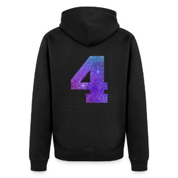 Numéro 4 galaxie - Veste à capuche bio Premium Unisexe - noir - Dos - Nico (187cm)