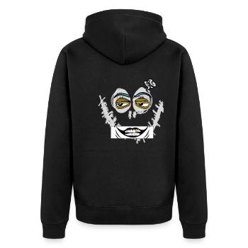visage, bande dessinée, halloween, monstre, joker - Veste à capuche bio Premium Unisexe - noir - Dos - Nico (187cm)