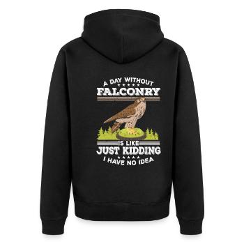 Falconry | Falconry Falconry Animals Gift Idea - Unisex Premium Organic Zip Hoodie - black - Back - Nico (187cm)