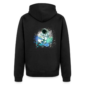 graffiti,skateboard,painting,astronaut - Unisex Premium Organic Zip Hoodie - black - Back - Nico (187cm)