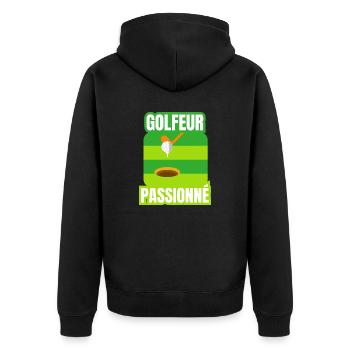 golfeur passionné - Veste à capuche bio Premium Unisexe - noir - Dos - Nico (187cm)