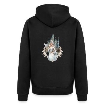 Goth Girl Gothic Prinzessin Mystisch Horror - Unisex Premium Bio Zip Hoodie - Schwarz - Hinten - Nico (187cm)