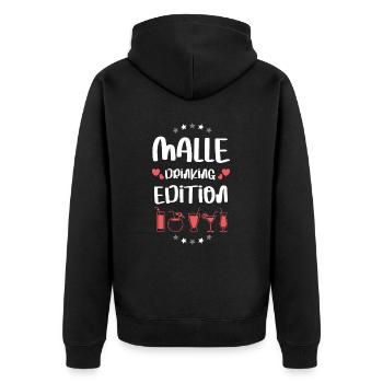 L’équipe Malle Drinking - Veste à capuche bio Premium Unisexe - noir - Dos - Nico (187cm)