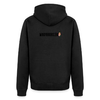 Magyarország Ungarn Wappen Flagge - Unisex Premium Bio Zip Hoodie - Schwarz - Hinten - Nico (187cm)