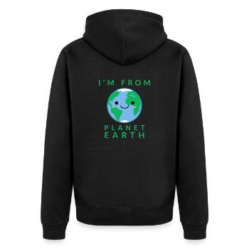 Planet Earth - Unisex Premium Organic Zip Hoodie - black - Back - Nico (187cm)