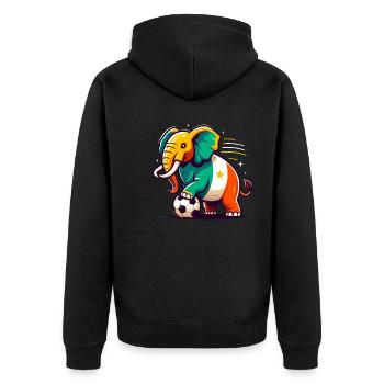Elfenbeinküste Elephants Fußball Trikot Fan - Unisex Premium Bio Zip Hoodie - Schwarz - Hinten - Nico (187cm)