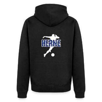 Herne, my city! - Unisex Premium Organic Zip Hoodie - black - Back - Nico (187cm)